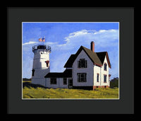 Stage Harbor Lighthouse Cape Cod Massachusetts - Framed Print