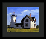 Stage Harbor Lighthouse Cape Cod Massachusetts - Framed Print