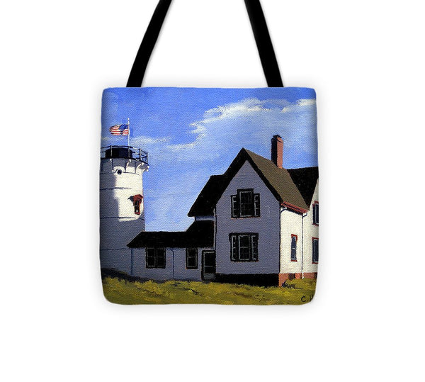 Stage Harbor Lighthouse Cape Cod Massachusetts - Tote Bag