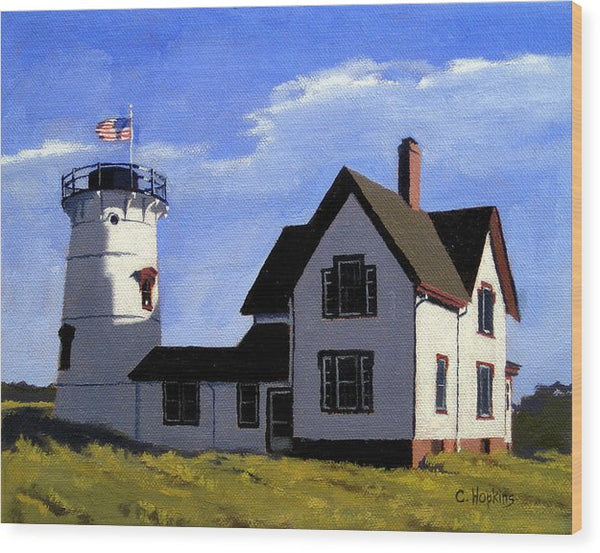 Stage Harbor Lighthouse Cape Cod Massachusetts - Wood Print