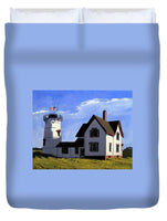 Stage Harbor Lighthouse Cape Cod Massachusetts - Duvet Cover
