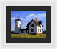Stage Harbor Lighthouse Cape Cod Massachusetts - Framed Print