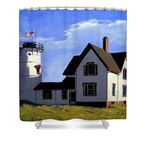 Stage Harbor Lighthouse Cape Cod Massachusetts - Shower Curtain