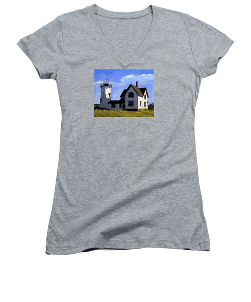 Stage Harbor Lighthouse Cape Cod Massachusetts - Women's V-Neck