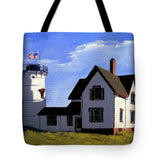 Stage Harbor Lighthouse Cape Cod Massachusetts - Tote Bag