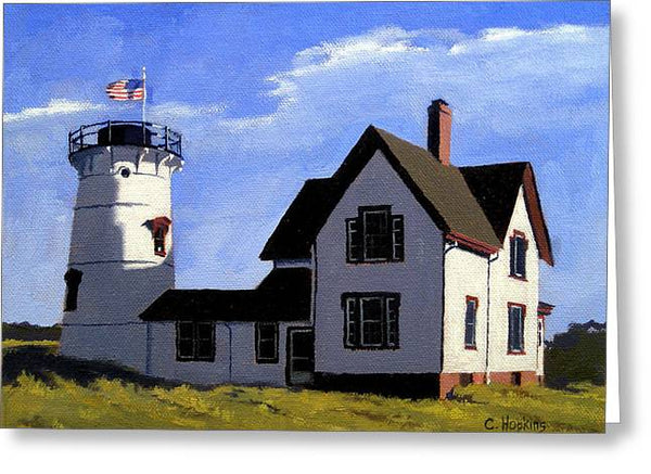 Stage Harbor Lighthouse Cape Cod Massachusetts - Greeting Card