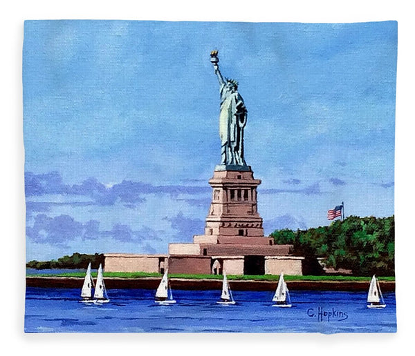 Statue of Liberty on Liberty Island in New York Harbor in New York City - Blanket