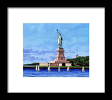 Statue of Liberty on Liberty Island in New York Harbor in New York City - Framed Print