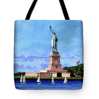 Statue of Liberty on Liberty Island in New York Harbor in New York City - Tote Bag