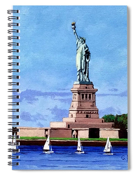 Statue of Liberty on Liberty Island in New York Harbor in New York City - Spiral Notebook