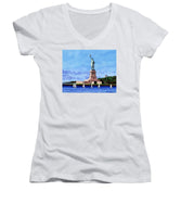 Statue of Liberty on Liberty Island in New York Harbor in New York City - Women's V-Neck