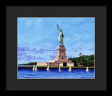 Statue of Liberty on Liberty Island in New York Harbor in New York City - Framed Print