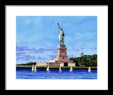 Statue of Liberty on Liberty Island in New York Harbor in New York City - Framed Print