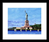 Statue of Liberty on Liberty Island in New York Harbor in New York City - Framed Print
