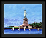 Statue of Liberty on Liberty Island in New York Harbor in New York City - Framed Print