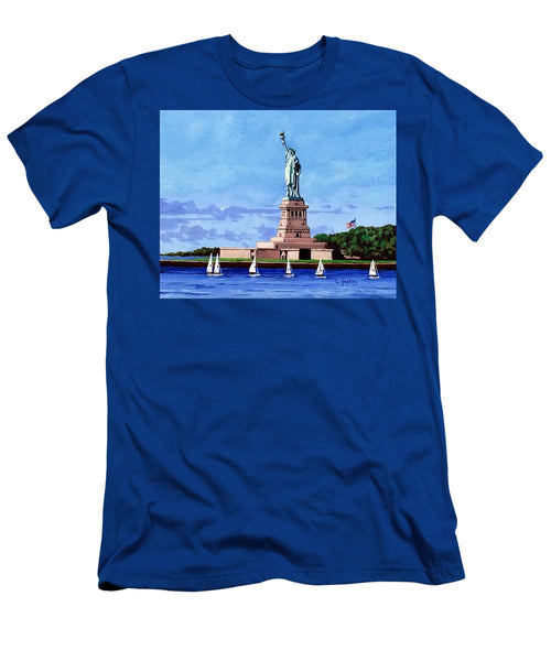Statue of Liberty on Liberty Island in New York Harbor in New York City - T-Shirt