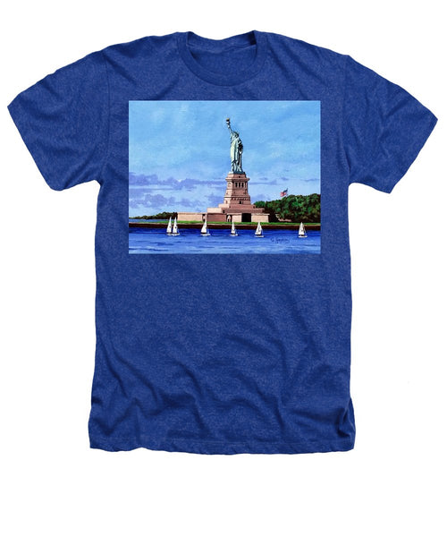 Statue of Liberty on Liberty Island in New York Harbor in New York City - Heathers T-Shirt