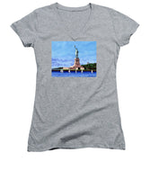 Statue of Liberty on Liberty Island in New York Harbor in New York City - Women's V-Neck
