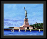 Statue of Liberty on Liberty Island in New York Harbor in New York City - Framed Print