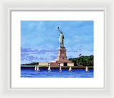 Statue of Liberty on Liberty Island in New York Harbor in New York City - Framed Print