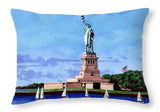 Statue of Liberty on Liberty Island in New York Harbor in New York City - Throw Pillow