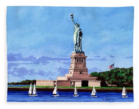 Statue of Liberty on Liberty Island in New York Harbor in New York City - Blanket