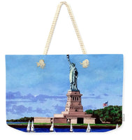Statue of Liberty on Liberty Island in New York Harbor in New York City - Weekender Tote Bag