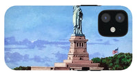 Statue of Liberty on Liberty Island in New York Harbor in New York City - Phone Case