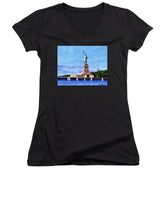 Statue of Liberty on Liberty Island in New York Harbor in New York City - Women's V-Neck