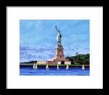 Statue of Liberty on Liberty Island in New York Harbor in New York City - Framed Print