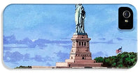 Statue of Liberty on Liberty Island in New York Harbor in New York City - Phone Case