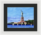 Statue of Liberty on Liberty Island in New York Harbor in New York City - Framed Print
