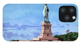 Statue of Liberty on Liberty Island in New York Harbor in New York City - Phone Case