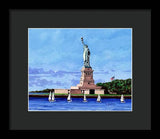 Statue of Liberty on Liberty Island in New York Harbor in New York City - Framed Print
