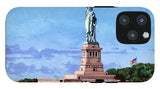 Statue of Liberty on Liberty Island in New York Harbor in New York City - Phone Case