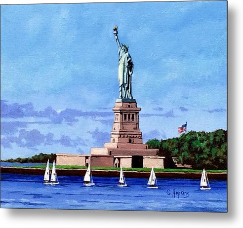 Statue of Liberty on Liberty Island in New York Harbor in New York City - Metal Print