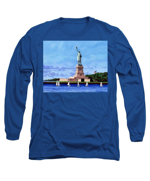 Statue of Liberty on Liberty Island in New York Harbor in New York City - Long Sleeve T-Shirt