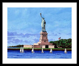 Statue of Liberty on Liberty Island in New York Harbor in New York City - Framed Print