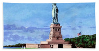 Statue of Liberty on Liberty Island in New York Harbor in New York City - Beach Towel