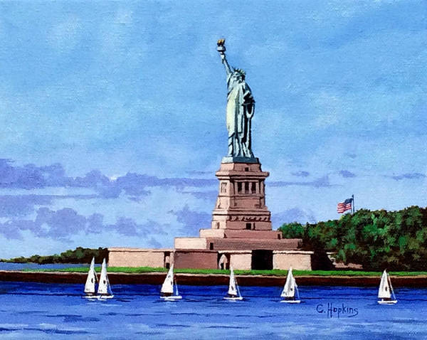 Statue of Liberty on Liberty Island in New York Harbor in New York City - Art Print