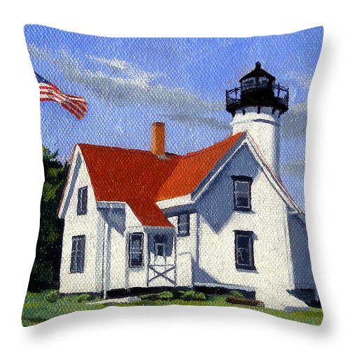 West Chop Lighthouse Martha's Vineyard Massachusetts - Throw Pillow