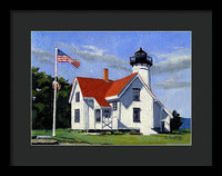 West Chop Lighthouse Martha's Vineyard Massachusetts - Framed Print
