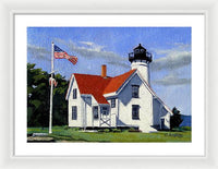 West Chop Lighthouse Martha's Vineyard Massachusetts - Framed Print