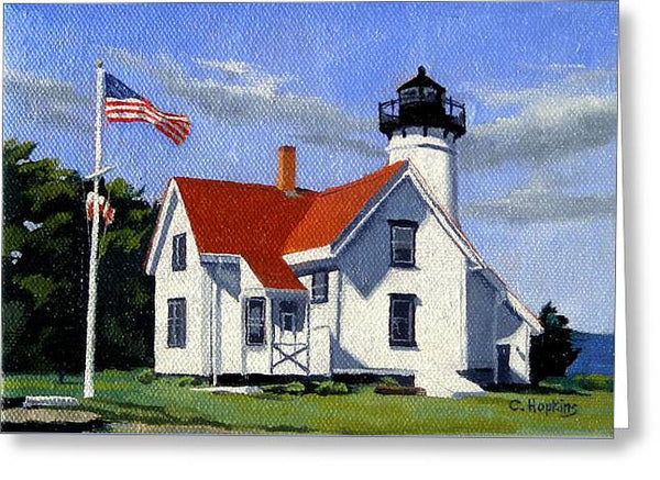 West Chop Lighthouse Martha's Vineyard Massachusetts - Greeting Card
