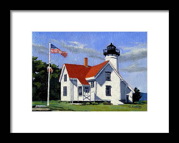 West Chop Lighthouse Martha's Vineyard Massachusetts - Framed Print