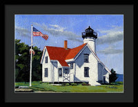 West Chop Lighthouse Martha's Vineyard Massachusetts - Framed Print