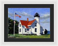 West Chop Lighthouse Martha's Vineyard Massachusetts - Framed Print