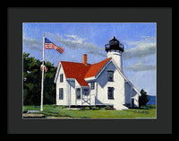 West Chop Lighthouse Martha's Vineyard Massachusetts - Framed Print