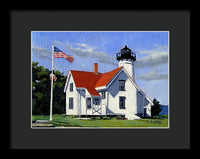 West Chop Lighthouse Martha's Vineyard Massachusetts - Framed Print