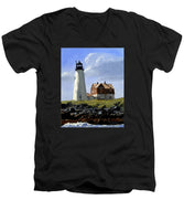 Wood Island Lighthouse Maine - Men's V-Neck T-Shirt